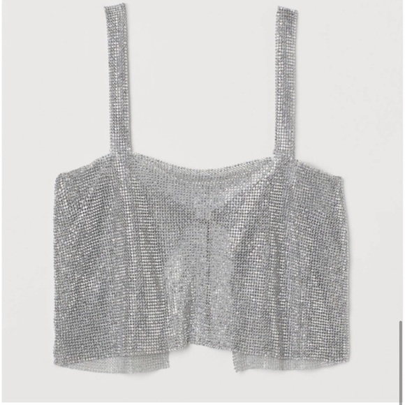 LAST one🔥Blogger’s Fav| NWT ZARA Rhinestone Covered Bustier Crop Top - Picture 13 of 16